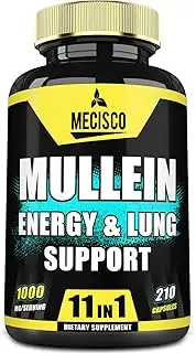 210 Capsules - 11in1 Mullein Leaf Capsules with Panax Ginseng Root, Cordyceps Sinensis & More - Support Heart Health & Immune System