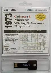 1973 Colorized Ford Mustang Wiring and Vacuum Diagrams (USB)