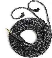 KBEAR ST12 Recessed 2Pin IEM Cable, in Ear Monitor Replacement Earphone Cable, 8 Core 4N OFC Silver-plated Headphone Extension Wire for KZ ZS10 PRO/ZSN PRO X/CCA CRA Earbuds Wired (Dark, 2PIN-C 3.5MM)