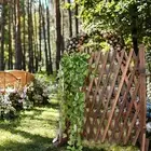 Wooden Fence Freestanding Garden Gate Lattice Fence Photo Props for Indoor