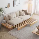 原木風沙發床 折疊兩用沙發 日式伸縮沙發床 實木小戶型現代簡約客廳多功能沙發 沙發床 可拆洗沙發