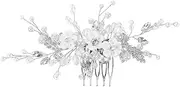[Baluue] Wedding Hair Comb Handmade Pearl Crystal Headpiece for Brides Elegant Floral Design Versatile Side Comb for Hanfu Hair Slide Dazzling Accessory for Special Occasions