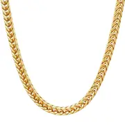 14K Yellow Gold Filled Round Franco Chain Necklace, 6.0mm Wide