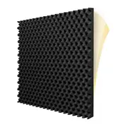 6 Pack Self Adhesive Acoustic Foam Panels Fireproof Soundproofing Treatment Wall Panel,Reduce Noise Foam for Studio,etc Black