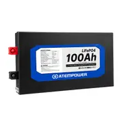 ATEMPOWER 12V 100Ah Slimline Lithium Battery LiFePO4 Deep Cycle 4WD Caravan RV