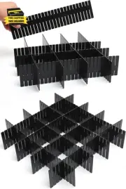 18Pcs Drawer Dividers, Adjustable Drawer Organizer for Socks, Underwear, Makeup,