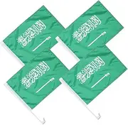 Gatuida Saudi Arabia Flag Banner 4pcs Mini National Bunting Car Window Flag Festive Decor