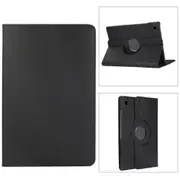 For Samsung Galaxy Tab A8 10.5in (2021) Case, Rotatable Lychee Texture PU Leather Case, Black