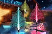 3Pcs Christmas Trees Lights Solar Fiber Optic Lights for Yard Garden Outdoor Decorations-Moon Christmas tree