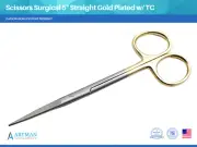 Scissors Surgical 5" Straight Gold Plated Handle Tungsten Carbide ARTMAN