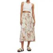 All Saints Ellie Dorada Floral 2-in-1 Skirt Dress in Ecru White Size 8 NWT