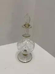 Egyptian Mini Perfume/Genie Bottle Blown Glass clear Glass 3"