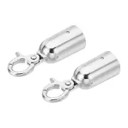 1.3" Stanchion Rope End Stopper, 2pcs Cord End Caps Barrier Rope End Cap, Silver