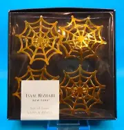 Isaac Mizrahi Of New York Spider Web Napking Rings Halloween Witch Spooky NIB
