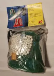 LeeWards MUSICAL BELL Green Flocked Sequin Bead Christmas Ornament Craft Kit