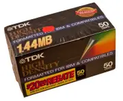 (50) Sealed TDK High Density 1.44MB 3.5 Floppy Disks, Formatted (IBM Compatible)