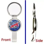 Mt. Mtn Dew Voltage Pendant or Keychain silver tone secret bottle opener