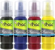 Sublimation Ink for Epson EcoTank Printers with No Mess Key Nozzle Set or Individual Cyan Magenta Yellow Black ET-502 ET-512 ET-522 (Set of 4 (CMYK)
