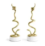 Michael Aram SAFARI Snake Candlesticks / Candleholders Rainforest PAIR - NEW!