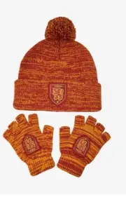 Harry Potter Gryffindor Glove & Beanie Set BRAND NEW