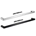 Single Hand Towel Rail Rack Wall Mounted 60/80cm Stainless Steel Silver/Black