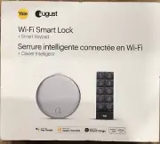 August Wi-Fi Smart Lock + Smart Keypad, Silver , Yale NEW (B10)