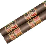 Wrapping Paper Kraft Paper 27.5in DIY Handmade Birthday Christmas Valentine's Day Gift Wrapping Book Cover Paper Gift (Color : D)