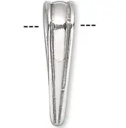 2 Antiqued Sterling Silver 13x3mm Triangle Ice Pick Prong Bail with 10mm Grip