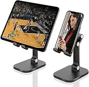 Vortex ZMZJ01 Adjustable Height Foldable Portable Mobile Phone Stand, ABS Compatible with iPhone, Samsung Google Pixel (4.7-13 inches) Mobile Phones and Tablets, Black