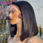 13x6 Bone Straight Lace Frontal Bob Wig Brazilian Pre Plucked 13x4 Human Hair