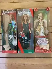 Holiday Surprise Barbie, Holiday Joy & Angel De Las Fiestas Barbie 3 Lot