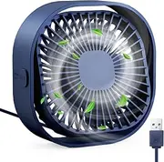 RJVW 4 Inch Small USB Desk Fan, 3-Speed Portable & 360°Rotatable Mini Cooling Fan, USB-Powered Desktop Fan for Home Office Bedroom Dorm Indoor Outdoor Summer Gift