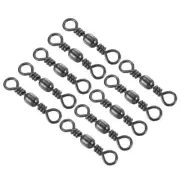 Fishing Barrel Swivels, 50Pcs 134LBS Stainless Steel Solid Ring Tackle, Black