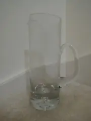 Drink Pitcher Leaded Glass Base 11" Tall Clear Glass Cocktail / Martini Barware