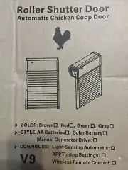 Automatic Chicken Coop Door, Solar Powered Chicken Door with Timer & Light Senso