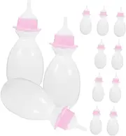 Yardwe 12pcs Mini Doll Bottles Plastic Feeder Props for Dollhouse Decoration for Role Playing Games and Miniature House Accessories Safe