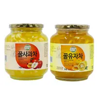 在飛比找松果購物優惠-Han Food 韓國蜂蜜柚子茶/蜂蜜蘋果茶 (950g-1