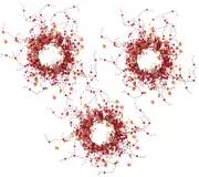 Set of 3 Cascading Pearl Candle Rings by Valerie | Red