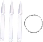 Healvian 2 Sets 40pcs French Tip Nail Display Sticks Round Ring Nail Art Practice Plates Fan Shaped Templates