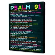 Bible Verses Canvas Art for Kids, Psalms 91, Christian Gift, 12" x 15" Decor