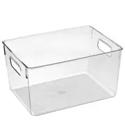 5x Large Clear Acrylic Storage Container Plastic Fridge Food Basket Bin Box Tray