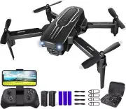 Drone with Camera for Adults Kids - 1080P HD FPV Drones Black