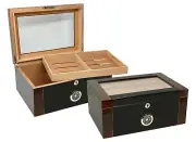 Prestige Import Group Berkeley II Two-Tone Cigar Humidor with Glasstop