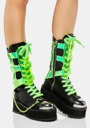 [Demonia] Gravedigger-255 UV Reactive Boots