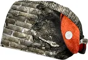 [WOSHJIUK] Working Hat 2 Pack Scrub Caps for Women,Ball Basketball Wall Texture,Tie Back Cap Adjustable Scrub Hat