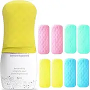 Fabselection Silicone Bottle Covers, 8 Pack Cruise Ship Essentials, Travel Accessories Luggage for Women Men, Reusable Silicone Accessory Elastic Sleeve Toiletry Covers Fit Most Bottles Toiletries