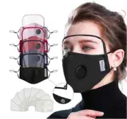 Washable Face Mask Mouth Reusable Anti Pollution Cotton Masks PM 2.5 Filter + 2