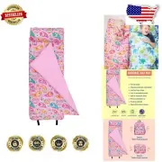 Personalized Roll-Up Kids Nap Mat with Hook-and-Loop Straps for Easy Carrying