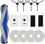 13 Pack Replacement Parts for Ecovacs Deebot T30 Omni T30 PRO MAX Omni Vacuum Cleaner, 1 Main Brush 2 Dust Bags 2 HEPA Filters 4 Mop Pads 4 Side Brushes