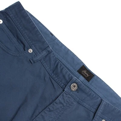 Brioni NWT Jeans Size 40 US Meribel Regular Fit in Solid Blue Cotton Blend